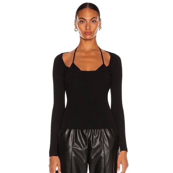 Jonathan Simkhai Tops - JONATHAN SIMKHAI Jayline Core Compact Ribbed Knit Scoop Neck Sweater Top Size M